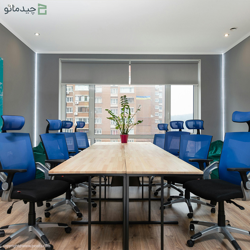 تاثیر نورپردازی بر رنگ مبل اداری