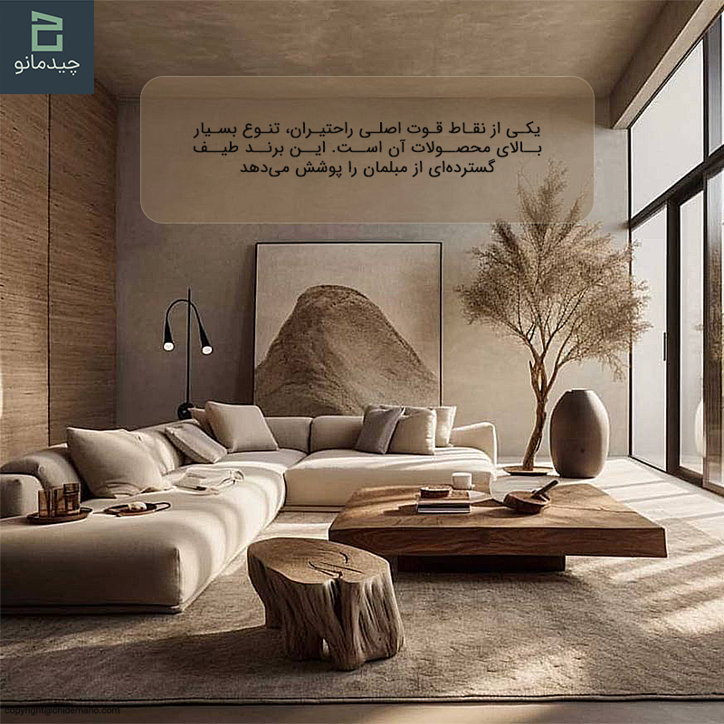 بررسی تنوع محصولات و دسته‌بندی‌های برند راحتیران