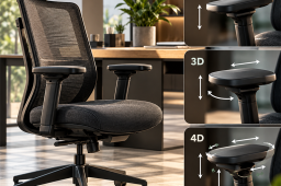 دسته صندلی اداری 2D، 3D و 4D چه تفاوتی دارند؟ 8 دسته صندلی اداری 2D، 3D و 4D چه تفاوتی دارند
